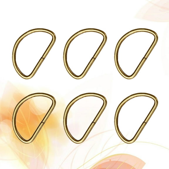 LOLIPPYY 100Pcs Metal Golden D Ring Buckles for Crafting Belts Dog Collars Harnesses and Backpack Gear