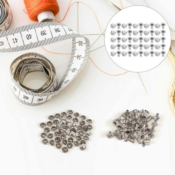 LOLIPPYY 100Pcs Metal Rivets Round Mushroom Design Plated Silver for DIY Bracelets Bags
