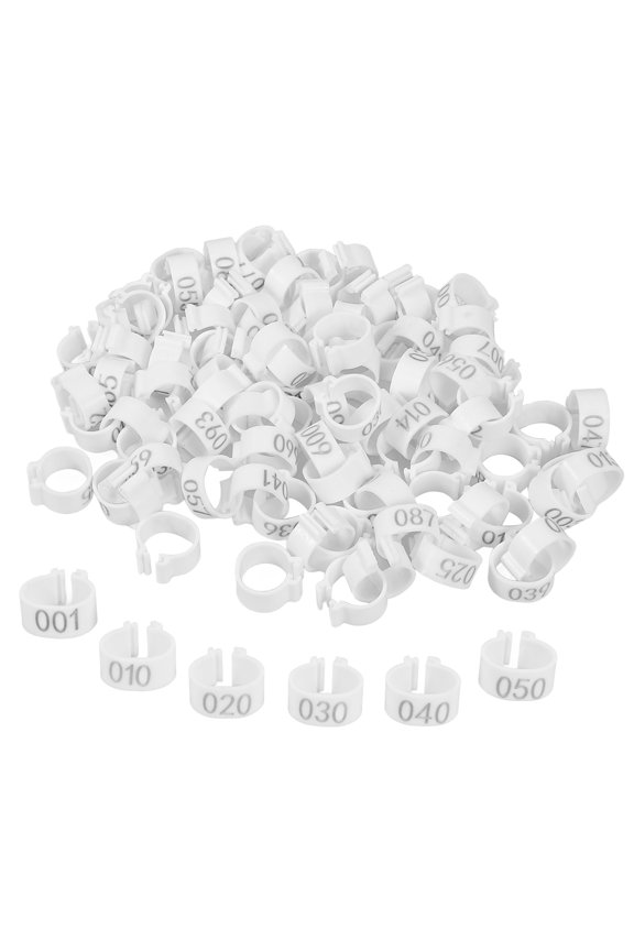 100 Pieces Numbered Leg Bands for Bird Identification and Tracking