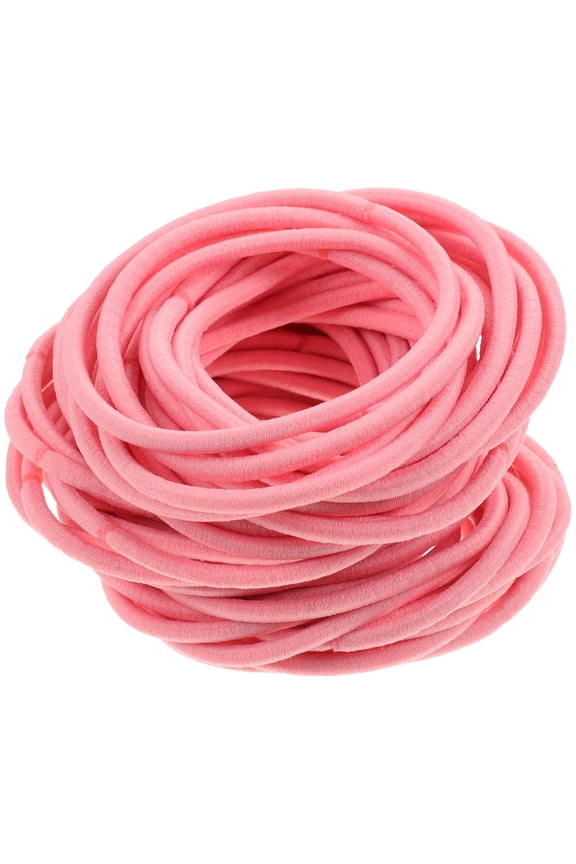 100Pcs Pink Thin Hair Elastics Hair Ties for Party and Everyday Hairstyles
