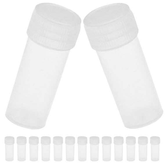 LOLIPPYY 100-Pack Clear Plastic Test Tubes Lids, Refillable Storage Bottles Ideal for Travel and Laboratory Use