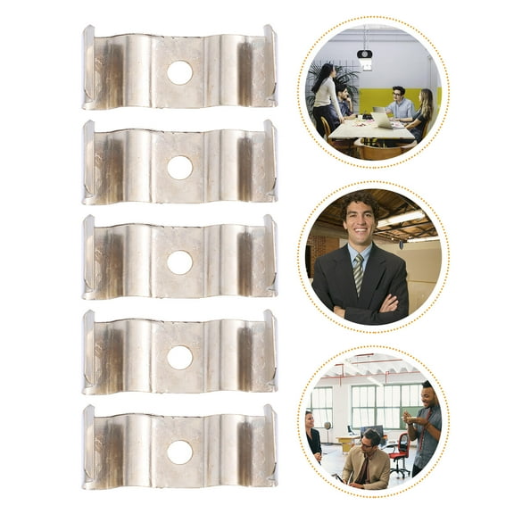 LOLIPPYY 100Pcs Plated Silver Fluorescent Light Brackets Manganese Steel Support Stable Easy Installation