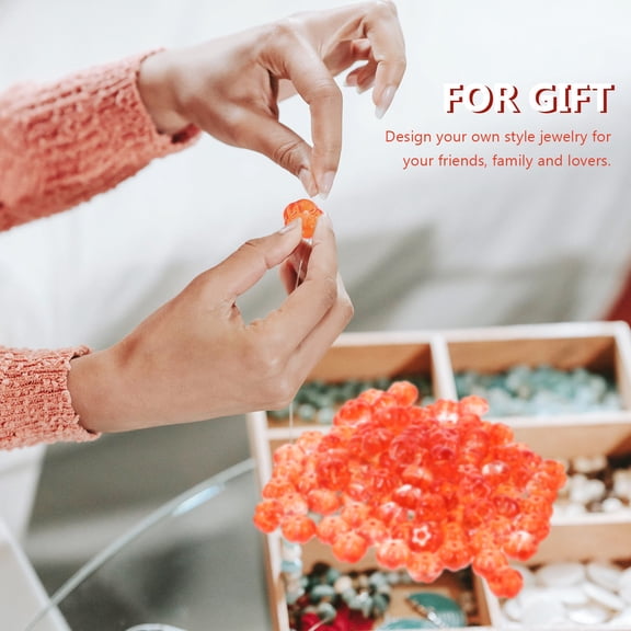 LOLIPPYY 100Pcs Pumpkin Design Glass Loose Beads with Holes for Easy Stringing and Craft Making