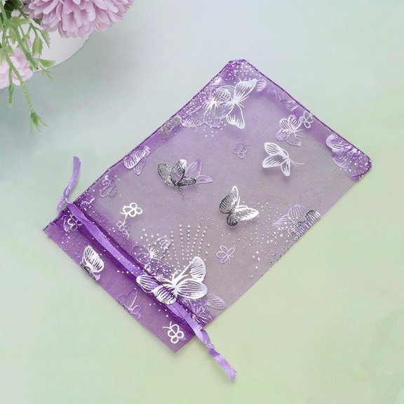 LOLIPPYY 100Pcs Purple Bags for Party with Chic Design and Drawstring Closure