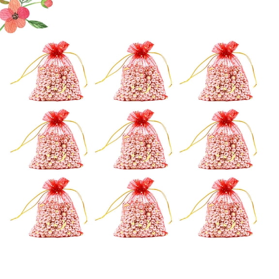 LOLIPPYY 100-Pack Red Drawstring Storage Bags Candy Favor Bags for Party Supplies and Packaging