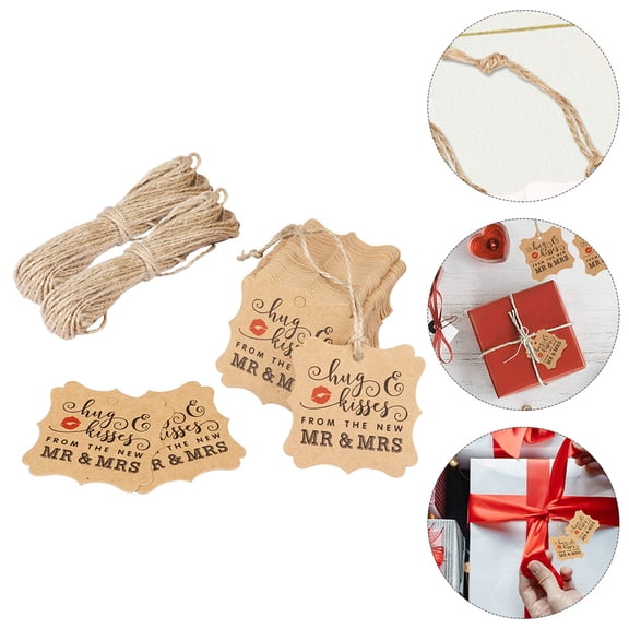 LOLIPPYY 100Pcs Round Kraft Paper Tags Hanging Labels for Parties and Anniversaries Decor