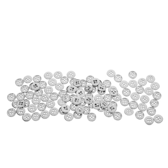 LOLIPPYY 100Pcs Round Zinc Alloy Sewing Buttons for Clothes with Elegant Edges and High Gloss
