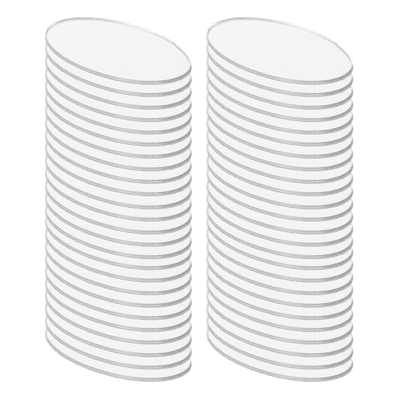 LOLIPPYY 100PCS Oval Mirror Sheets Silver Acrylic for Home Decor and DIY Enthusiasts Wall Mirrors 0.05in Thick