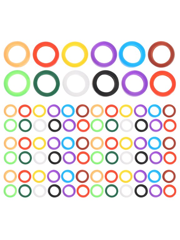 100Pcs Silicone Key Toppers Color Coded Key Covers with Universal Fit for Home and Travel Use