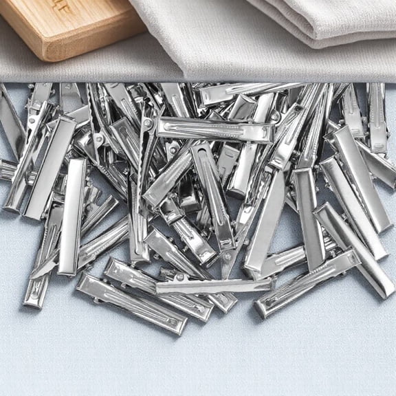 LOLIPPYY 100Pcs Silver Duckbill Clip Hair for Hair Styling and Craft Projects Teeth Design