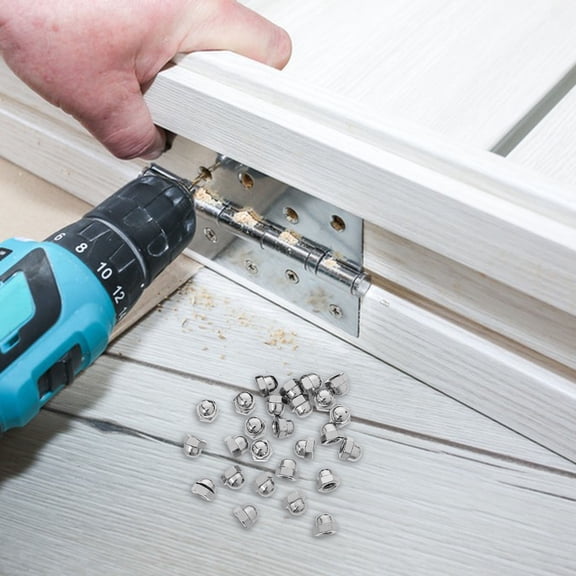 LOLIPPYY 100Pcs Silver Protection Caps Hexagonal Screw Cover Carbon Steel for Maintenance Personnel