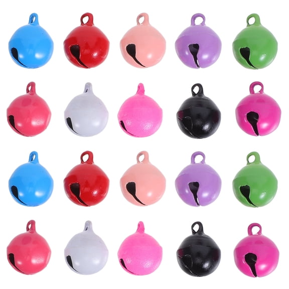 LOLIPPYY 100Pcs Small Metal Jingle Bells Assorted Colors for DIY Jewelry Decorations and Holiday Crafts