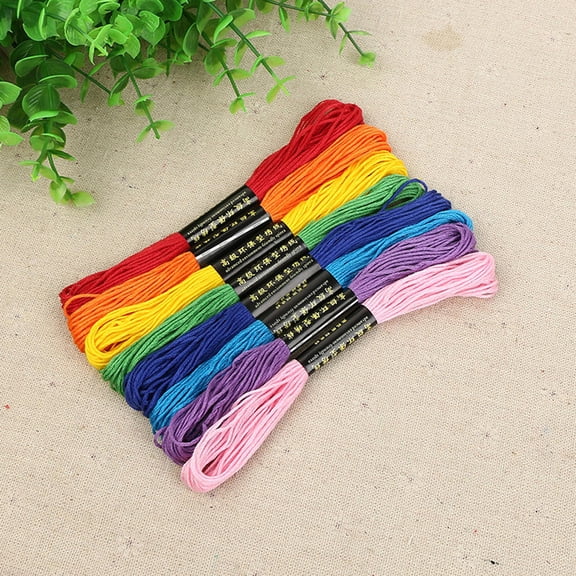 LOLIPPYY 100 Pieces Assorted Color Flexible Cotton String Line for Art Crafts and Embroidery Projects