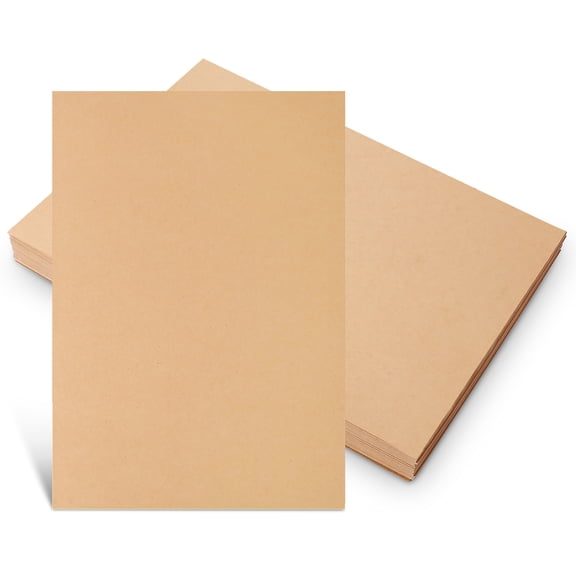 LOLIPPYY 100Pcs Thick Brown Kraft Paper Sheets Cardstock for Crafts Invitations and Scrapbooking