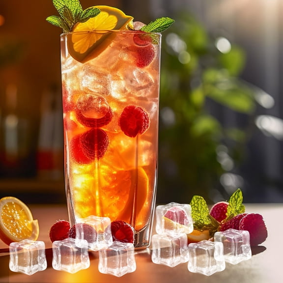 LOLIPPYY 100Pcs Transparent Acrylic Fake Ice Blocks Reusable Vase Fillers for Party Use