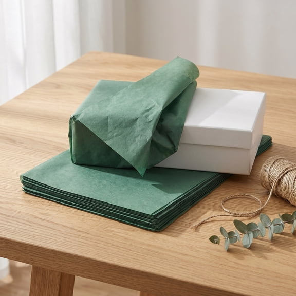 LOLIPPYY Versatile Green Tissue Paper for Wrapping and Crafting, 100Pcs