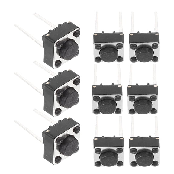 LOLIPPYY 100Pcs Vertical Mount Tactile Switches Black for Pcb Replacement Push Button Cabinet