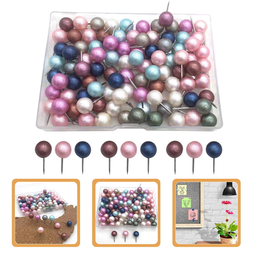 LOLIPPYY 100Pcs Wear Resistant Thumb Tacks Assorted Colors for Map ...