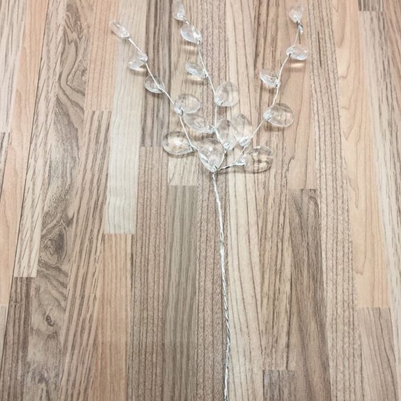 LOLIPPYY 100Pcs White Acrylic Bead Sticks for Wedding Invitations Floral Picks and Party Decorations