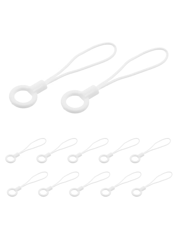 100Pcs White Long Phone Strap with Keychain Lanyard Ring for Versatile Phone and Camera Use