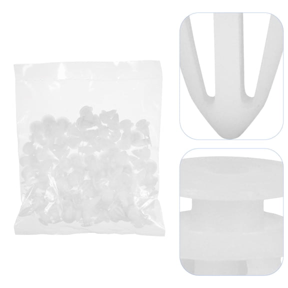 LOLIPPYY 100Pcs White Nylon Engine Cover Clip for Car Strong Anti-Corrosion Trim Body Rivet