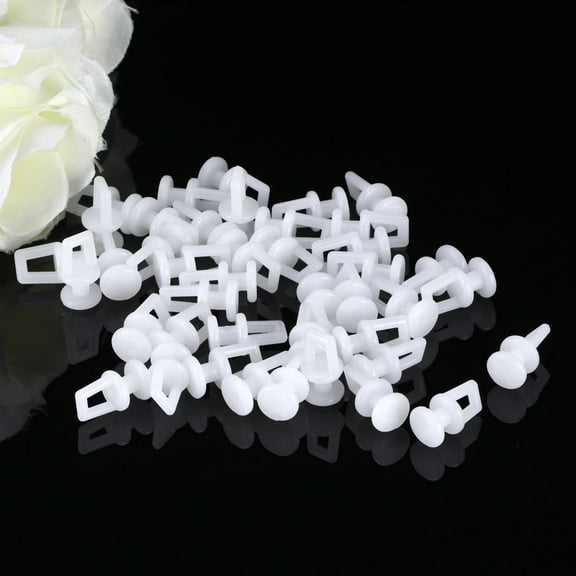 LOLIPPYY 100Pcs White Plastic Curtain Rail Track Rollers for Sturdy and Smooth Rod Slides