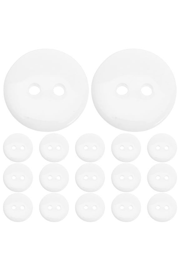 100Pcs White Round Resin Sewing Buttons for Clothes Replacement Button Set for Sweaters