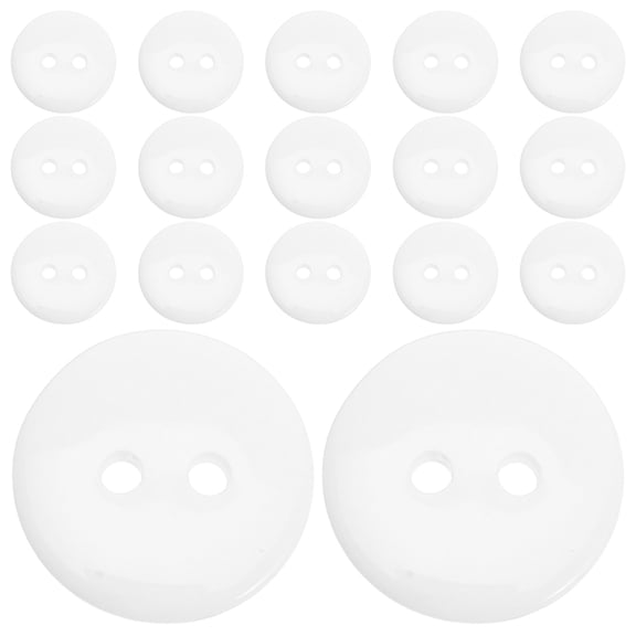 LOLIPPYY White Resin Buttons for Clothing, Secure Two Hole Design, 100Pcs