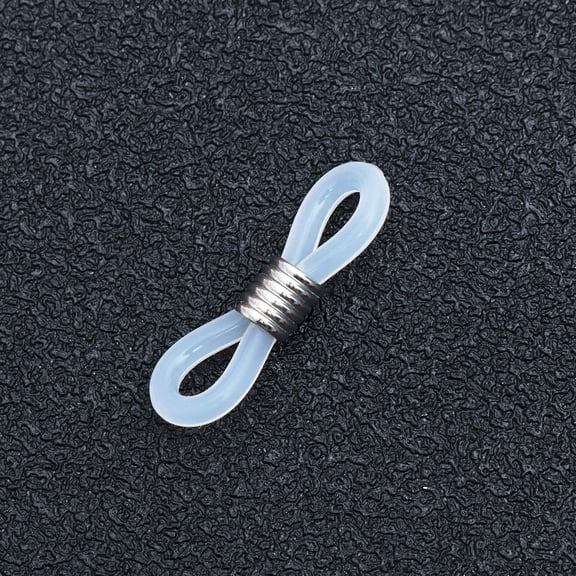 LOLIPPYY 100Pcs White Silicone Eyeglass Chain Fixing Rings Non Slip Adjustable Glasses Cord Holders