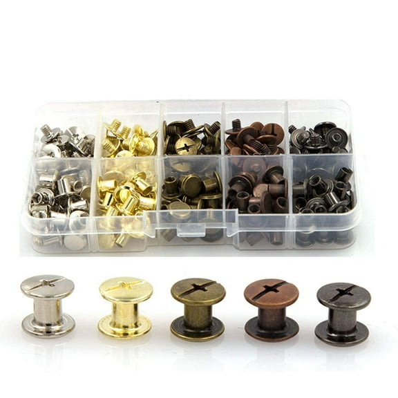 LOLIPPYY 100Sets Craft Rivets Kit Double Side Rivets Set for Home Decoration