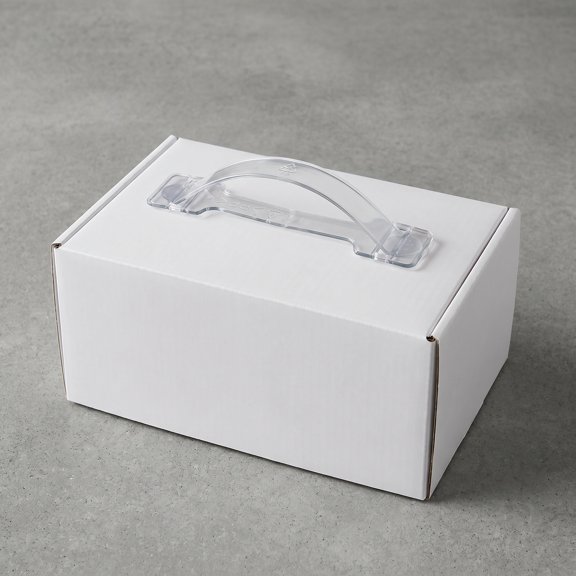 LOLIPPYY 100Sets Transparent Plastic Box Handles for Cardboard Boxes with Heavy Duty Durable Carry Straps