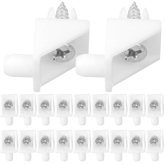 LOLIPPYY 100Sets White Plastic 90 Degree Angle Corner Braces with Screws Drawer and Cabinet Bottom Reinforcement