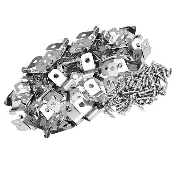 LOLIPPYY 100Sets Wire Cage Clips Stainless Steel for Connections and Easy Installation Plated Silver