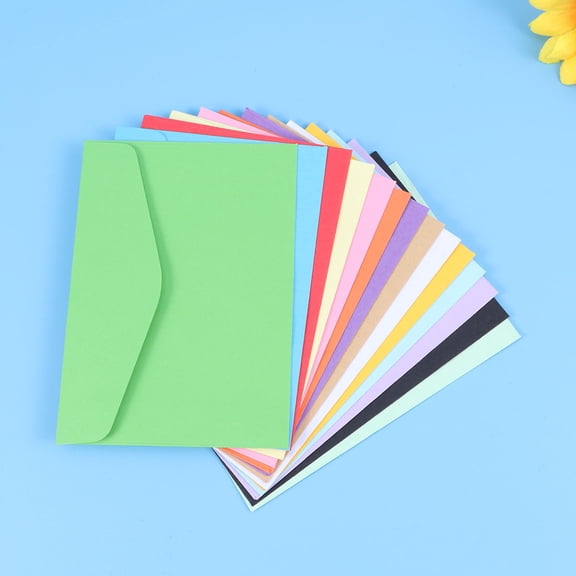 LOLIPPYY 100pcs Candy Colors Blank Envelopes Natural Paper for Supplies Office