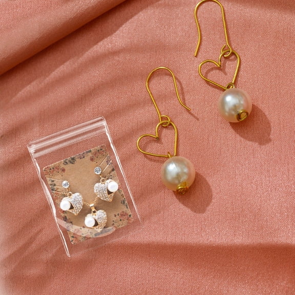 LOLIPPYY 100pcs Clear PVC Jewelry Bags Waterproof for Small Crafts Sealing Daily Use