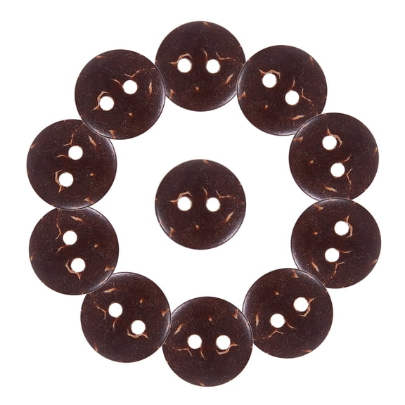 LOLIPPYY 100pcs Natural Coconut Shell Buttons for Crafts, Sewing, Handmade Accessories, Clothing Decoration, Projects