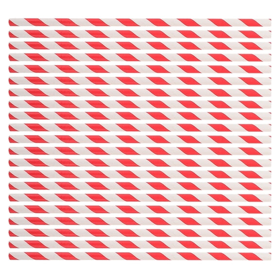 LOLIPPYY 100pcs Decorative Drinking Straws Paper Red Striped for Summer Pool Parties