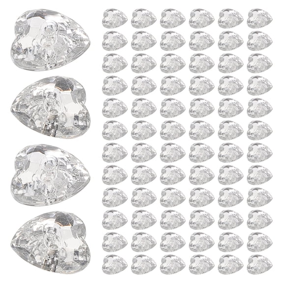 LOLIPPYY 100pcs Heart Shaped Blank Button Cute Buttons For Sewing And Craft Projects