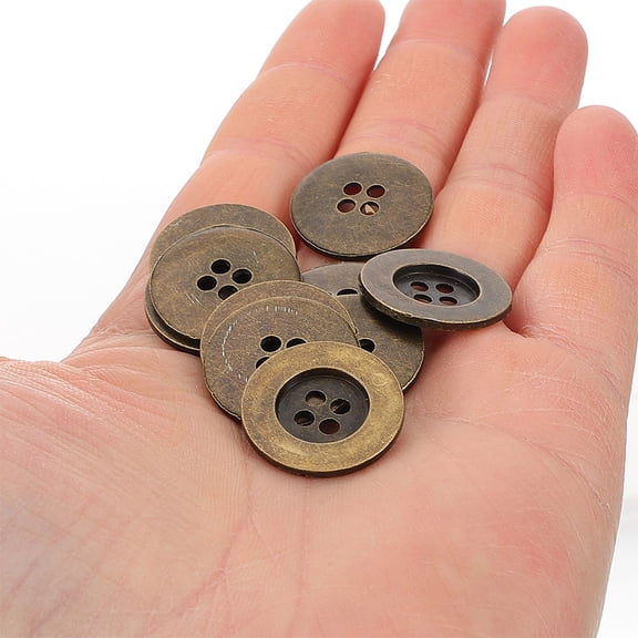 LOLIPPYY 100pcs Metal Buttons: Vintage Style Sewing Buttons With 4 Hole For Diy Crafts Jackets Coats Suits Cardigans 12.5 Mm