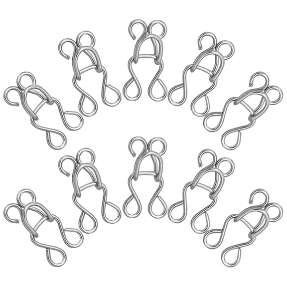 LOLIPPYY 100pcs Metal Hook and Eye Closures Sewing Fasteners for Bags and DIY Projects