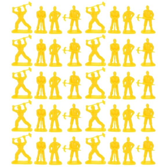 LOLIPPYY 100pcs Miniature Construction Workers Plastic Yellow Decoration for Desktop Decoration