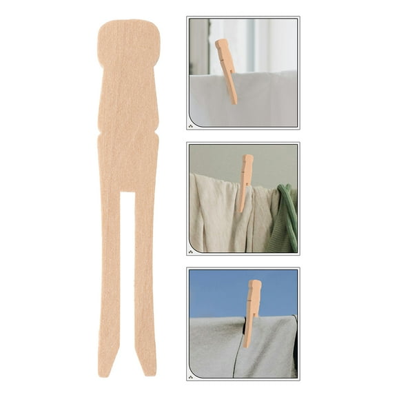 LOLIPPYY 100pcs Old Fashioned Clothes Pins Light Yellow Pins for Photos Display