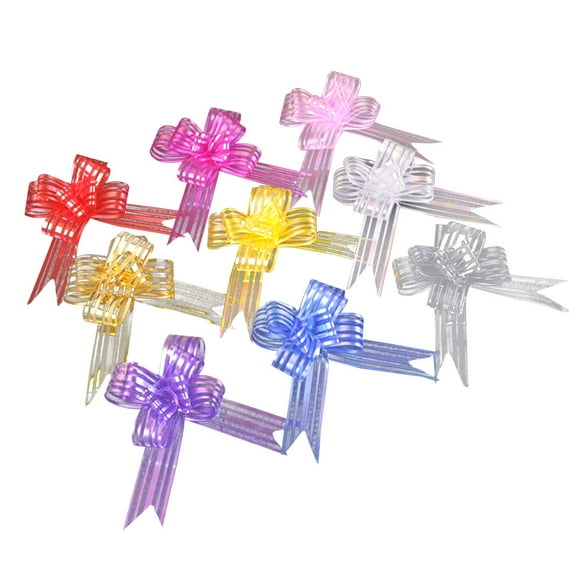 LOLIPPYY 100pcs Assorted Color Pull Bow Ribbons for Wedding Decor, Wrapping, Party, and Car Decoration Supplies