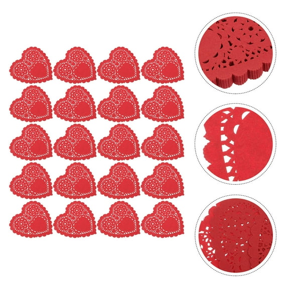 LOLIPPYY 100pcs Red Greaseproof Paper Pad for Oil Blotting Sheets in Heart Shape