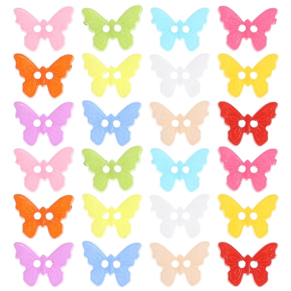 LOLIPPYY 100pcs Resin Butterflies Decorative Buttons for DIY Projects Craft Making Arts and Crafts