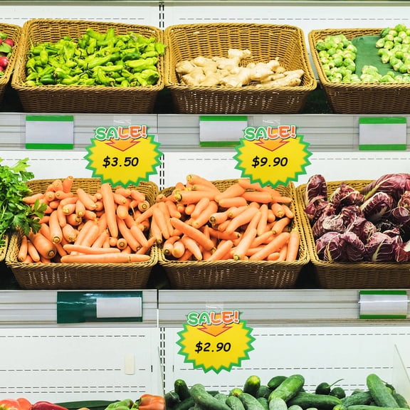 LOLIPPYY 100pcs Sale Stickers For Retail Store Paper Signs Assorted Color Simple Design For