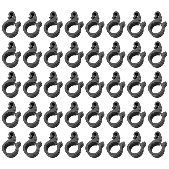 LOLIPPYY 100pcs Black Plastic Small Clips for Irrigation Hose, Hose Clips for Garden Watering and Tubing
