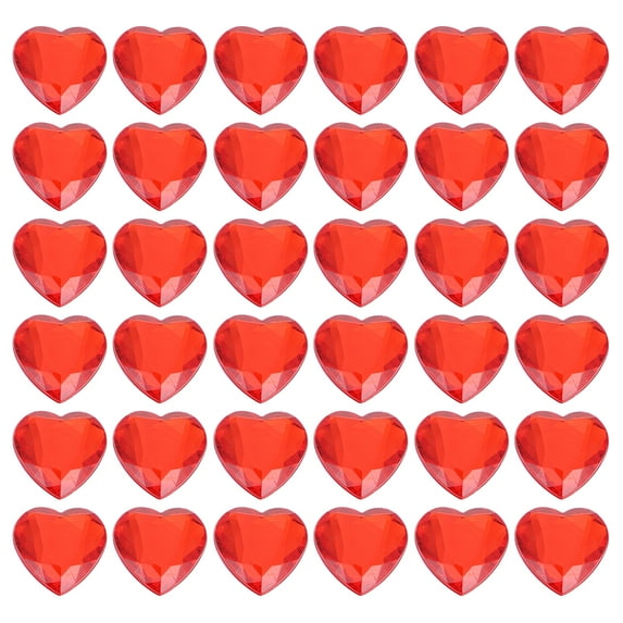LOLIPPYY 100pcs Valentine's Day Acrylic 3D Heart-shaped Baubles for Wedding Decoration