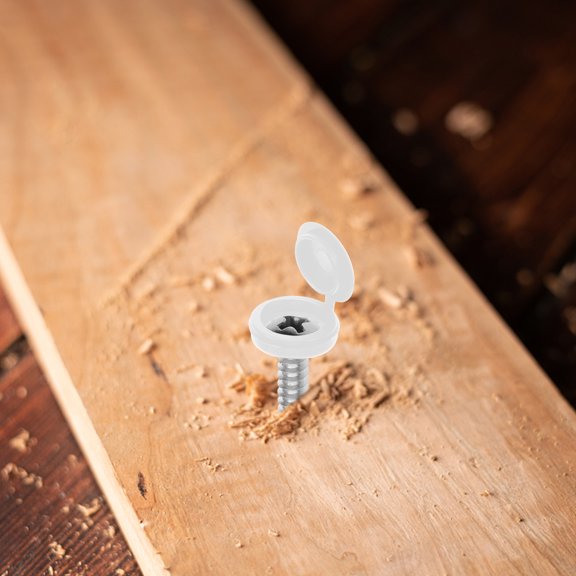 LOLIPPYY 100pcs White Decorative Screw Caps Plastic for Office Use with Dust-proof