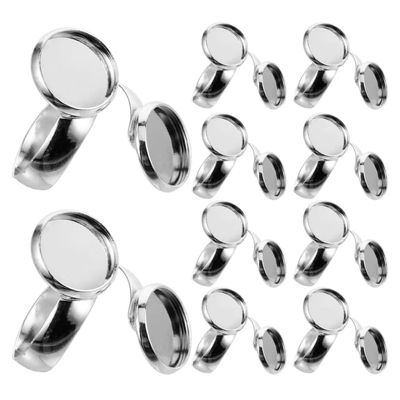 LOLIPPYY 10PCS Metal Base Adjustable Blanks For Making DIY Decoration Craft Projects